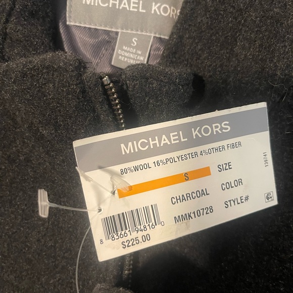 Michael Kors Charcoal Mens Wool Bomber Size S - Picture 2 of 4